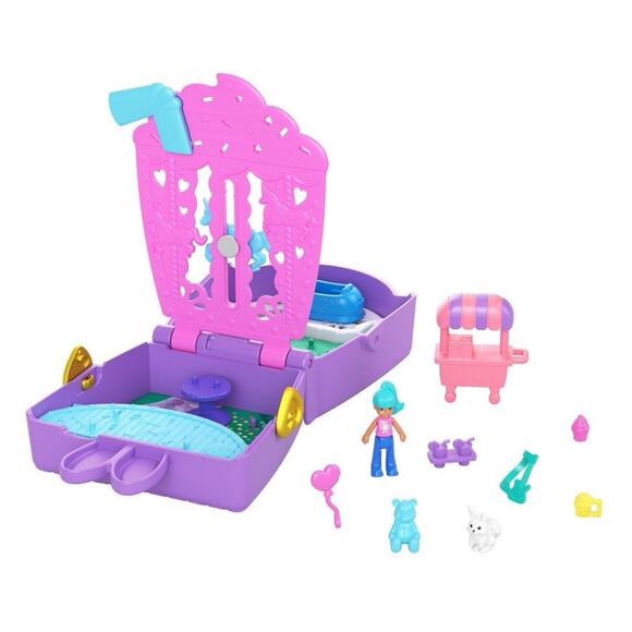 Polly Pocket Bunny Carnival Compact Mini Playset and Travel Toy with Food Theme - Picture 6 of 6